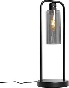Modern asztali lámpa fekete füstüveggel - Stavelot
