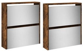 füstös tölgy 4 szintes cipőszekrény tükörrel 63 x 17 x 134 cm