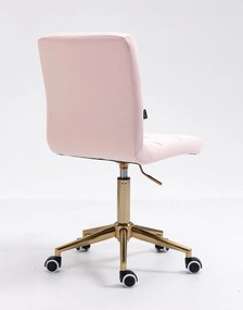 HR7009K Púderrózsaszín modern velúr szék arany lábbal