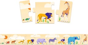 Sorozatkirakó puzzle - Kicsi és nagy, 10 db-os - Smal and big