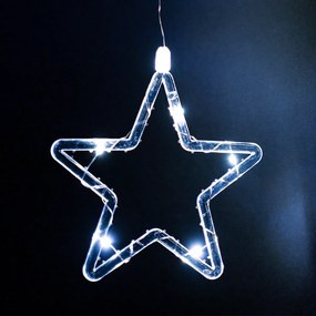 Kültéri fényfüggöny Stars, 200x60cm, LED, hidegfehér, időzítő, 8 funkció, elemes, 200 cm