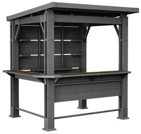 Kerti bár pavilon, bárpulttal, tetővel