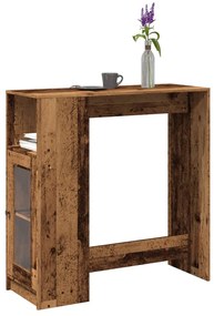 vidaXL antik fa színű szerelt fa bárasztal tárolókkal 101x40x103,5 cm