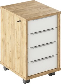 Fiókos elem zárral,artisan tölgy/fehér, RIOMA TYP 30