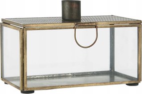 Gyertyatartó Üveg Doboz Antik Arany Iblaursen