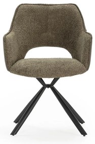 Zöld kárpitozott karfás étkezőfotel szett 2 db-os Mariel – Marckeric