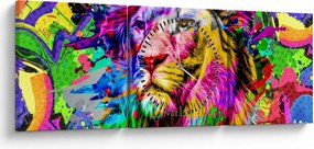 Kép - Oroszlán 3D-s képe (órával) (90x30 cm)