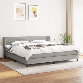világosszürke szövet rugós ágy matraccal 200 x 200 cm