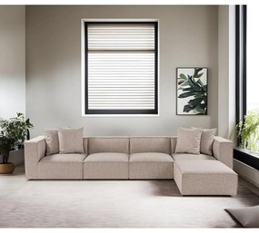 Sarokkanapé Sora (L1-O1-O1-1R-POUFFE ) - Homok Bézs