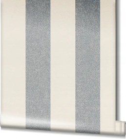 Bézs-ezüst Vinil Csíkos Tapéta