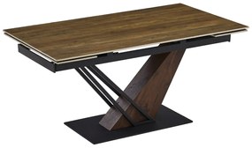 Bővíthető Étkezőasztal Sötét Tölgy/Fekete Színben. REX 160-220 cm