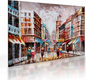 Kép - Hong Kong, olajfestmény (üvegen) (70x50 cm)