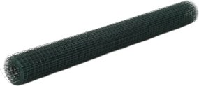 vidaXL zöld PVC-bevonatú acél csirkeháló drótkerítés 25 x 1,5 m
