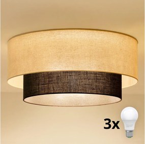 Brilagi - BOHO STYLE LED mennyezeti lámpa 3xE27/15W/230V, átmérő 60 cm, krémszínű/barna