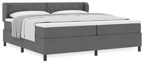 Boxspring Ágy Matracokkal Sötétszürke 200x200 cm Szövet