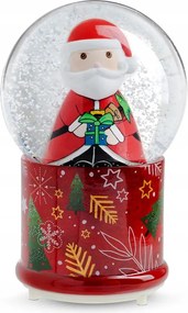 Forgó hógömb zenedobozzal Mikulás 16 cm Egan Italy