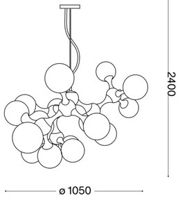 Ideal Lux - Csillár zsinóron NODI 15xE14/28W/230V réz