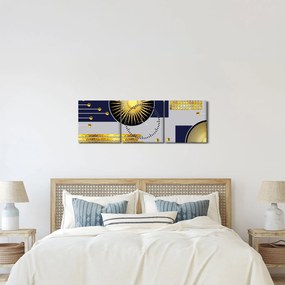 Kép - arany körök (órával) (90x30 cm)