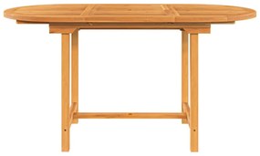 kihúzható tömör tíkfa kerti asztal 110-160 x 80 x 75 cm