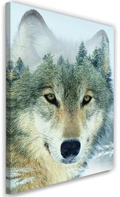 Gario Vászonkép Farkas az erdőben háttérben Méret: 40 x 60 cm