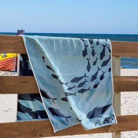 Kék strandtörölköző 90x180 cm Shoal – DecoKing