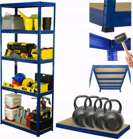 Helios fém tároló állvány 196x75x30cm 5Px400kg Lengyel Tartós