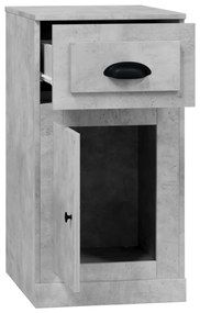 betonszürke szerelt fa kisszekrény fiókkal 40 x 50 x 75 cm