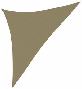 Bézs háromszögű oxford-szövet napvitorla 3,5 x 3,5 x 4,9 m