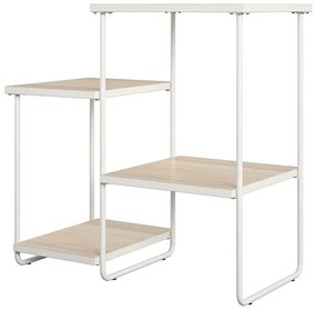 Fehér-natúr színű konzolasztal kőrisfa dekoros asztallappal 35x67 cm Dante – Støraa