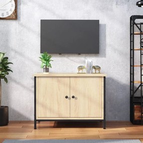 Sonoma tölgyszínű szerelt fa TV-szekrény ajtókkal 60x35x45 cm