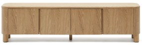 Natúr színű TV-állvány kőrisfa dekorral 200x52x40 cm Salaya – Kave Home