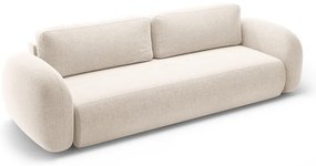 Krémszínű zsenília kinyitható-tárolóhelyes kanapé 262 cm Tonale – Cosmopolitan Design