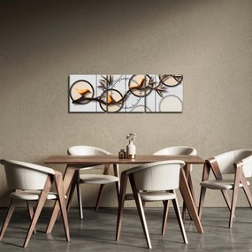 Művészi kép - Madarak egy ágon (órával) (90x30 cm)