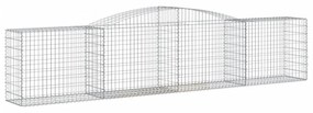 vidaXL 3 db íves horganyzott vas gabion kosár 400x50x80/100 cm