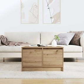 Kézműves tölgy dohányzóasztal fiókokkal 70,5x70x40 cm