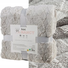 Flano takaró 150x200 ezüst dombornyomott puha meleg elegáns Design91 Nancy
