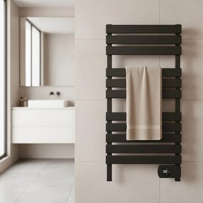 Elektromos törölközőszárító radiátor - TW-588A-Black - 450W - FEKETE