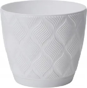 Fedő fehér eco 17,2x19cm klasszikus divatos műanyag virágtartó állvánnyal