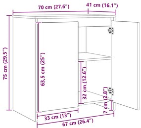 Oldalszekrények 3 pcs Régi fa 70 x 41 x 75 cm Faanyag