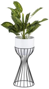 Fém virágcserép LOFT 46x20 cm fekete/fehér