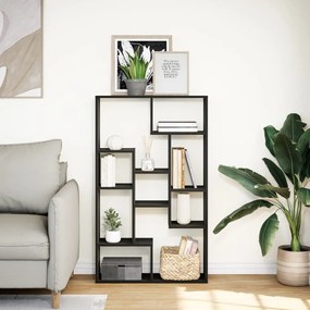 fekete szerelt fa könyvszekrény 72 x 20 x 120 cm