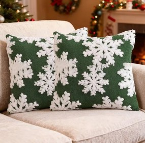 Karácsonyi párnahuzat 40x40 cm zöld hógolyók