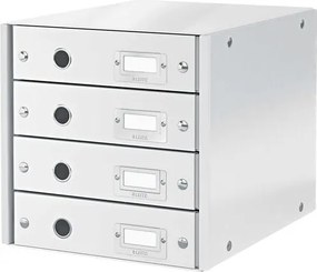 Irattároló, laminált karton, 4 fiókos, LEITZ Click&Store, fehér (E60490001)