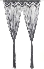 vidaXL antracitszürke makramé pamutfüggöny 140 x 240 cm