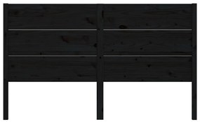 fekete tömör fenyőfa fejtámla 206x4x100 cm