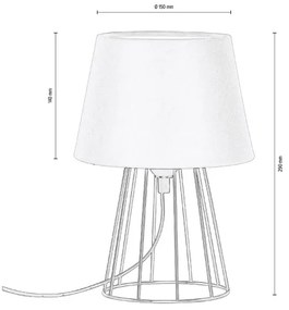 Spot-Light 7662104 - MANGOO asztali lámpa 1xE27/40W/230V fehér/fekete