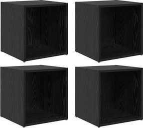 vidaXL TV szekrény garnitúra 4 pcs Fekete 37 x 35 x 37,5 cm Faanyag