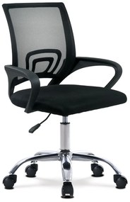 Scaun pivotant de birou negru cu ochiuri de plasă. KA-L103. Capacitate de încărcare: 110 kg.