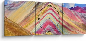 Kép - Rainbow Mountain, Peru (órával) (90x30 cm)