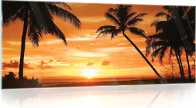 Üvegfestmény Tengerpart naplemente 125x50